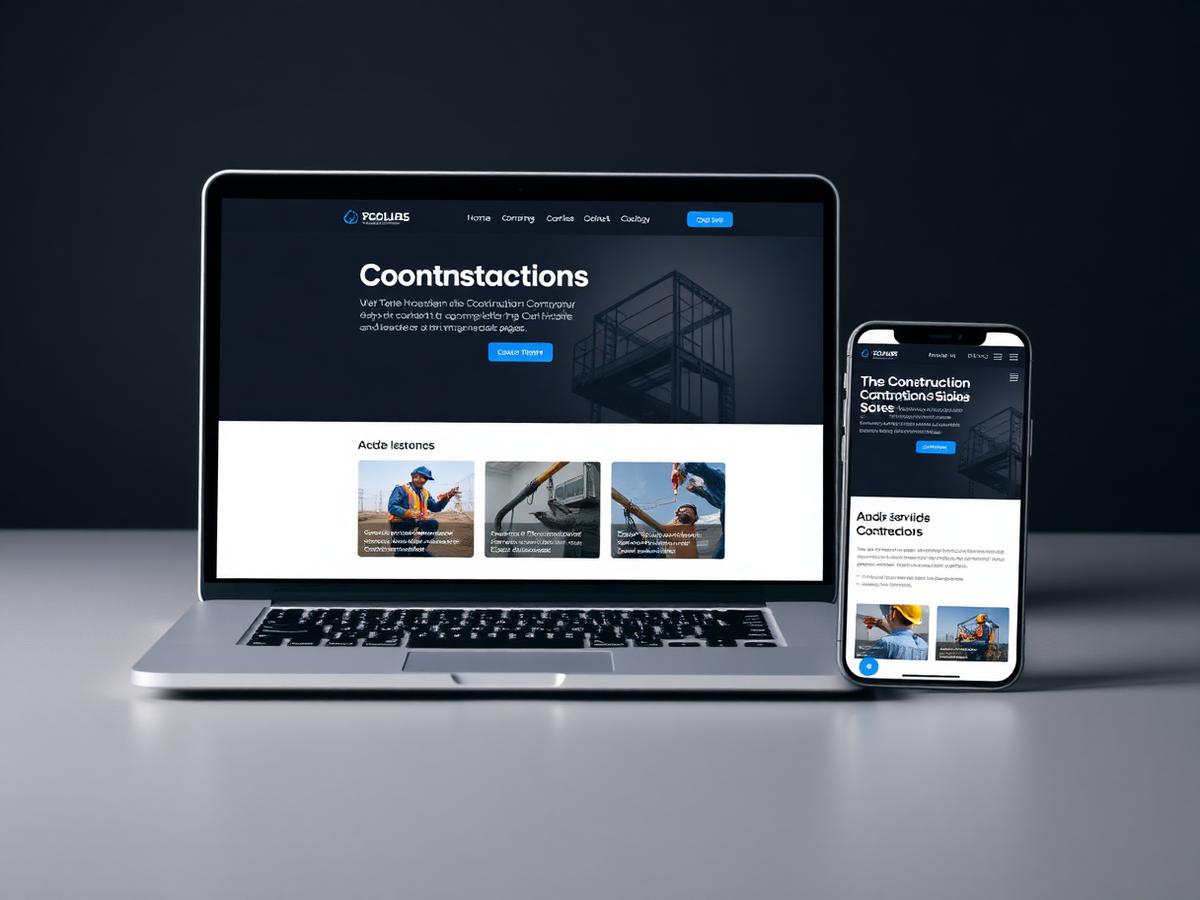 United Contractors NWI website shown on a laptop and phone